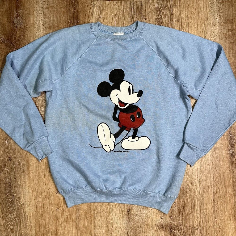 Disney Light Blue Mickey Mouse Crewneck Sweatshirt